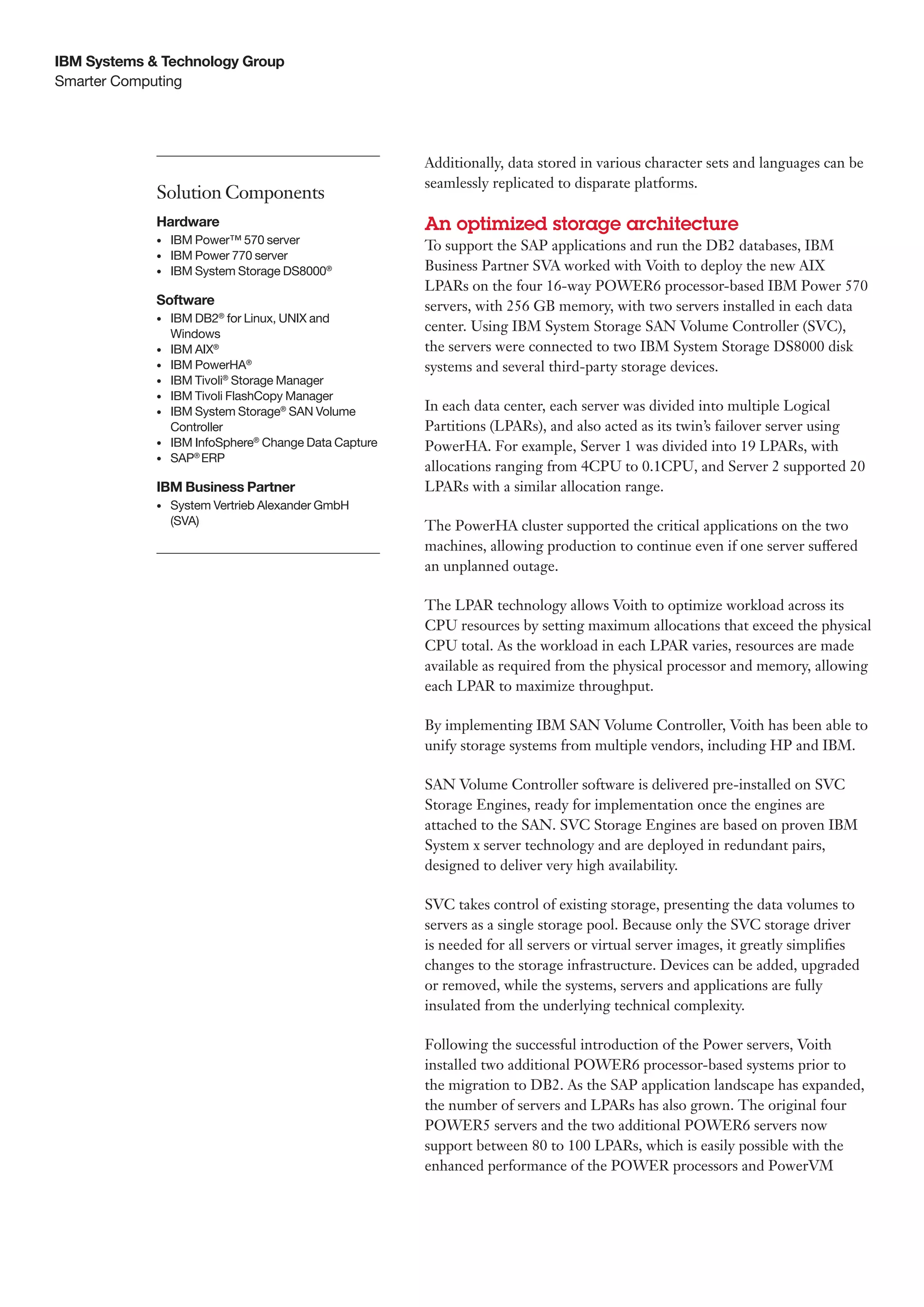Voith boosts productivity, cuts costs with IBM Power Systems and DB2 | PDF