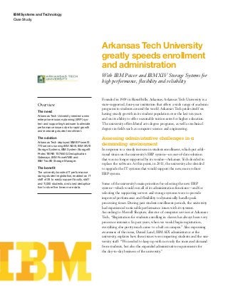 Arkansas Tech University greatly speeds enrollment and administration With IBM Power and IBM XIV Storage Systems