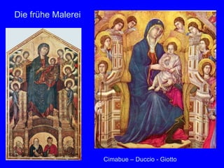 Die frühe Malerei




                    Cimabue – Duccio - Giotto
 