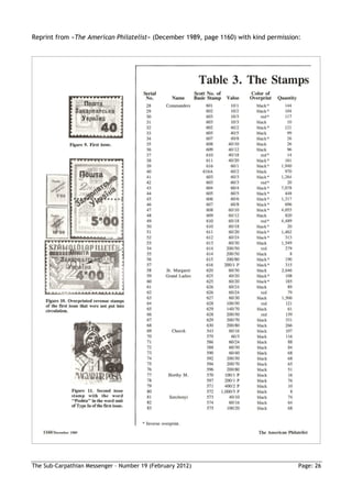Reprint from »The American Philatelist« (December 1989, page 1160) with kind permission:




The Sub-Carpathian Messenger – Number 19 (February 2012)                               Page: 26
 