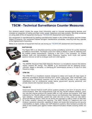 TSCM Technical Surveillance Counter Measures July 2017 PDF tscm-technical-surveillance-counter-measures-july-2017-pdf