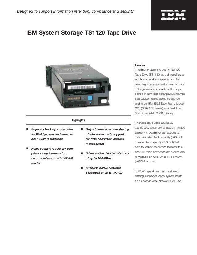 IBM System Storage TS1120 Tape Drive