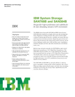 IBM System Storage SAN768B and SAN384B