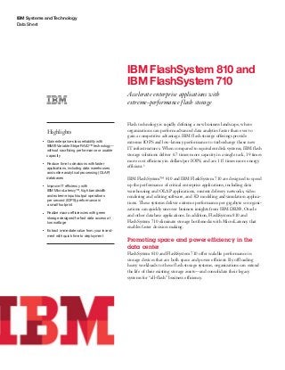 IBM FlashSystem 810 and IBM FlashSystem 710