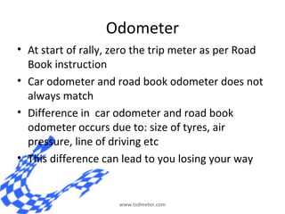 An introduction to TSD rallying | PPT