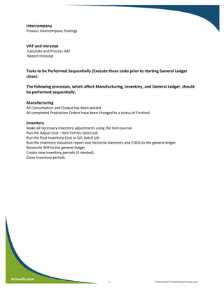 Microsoft Dynamics NAV Year-End Processing Checklist | PDF