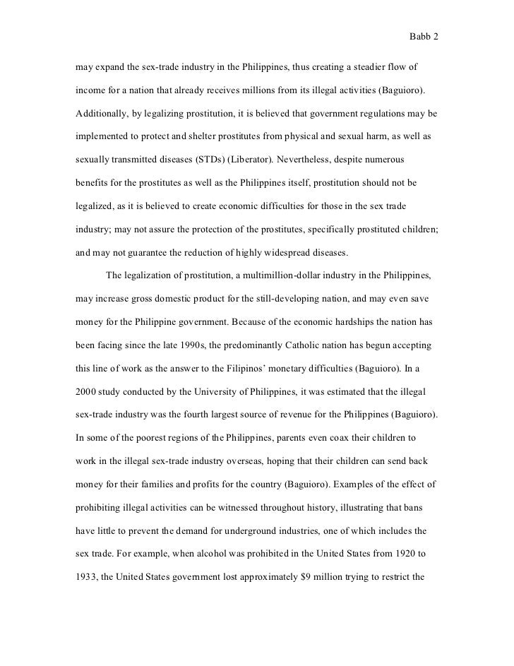 prostitution be legalized essay prostitution be legalized essay