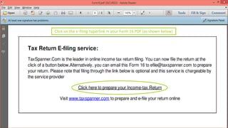 Click on the e-filing hyperlink in your Form 16 PDF (as shown below)
 