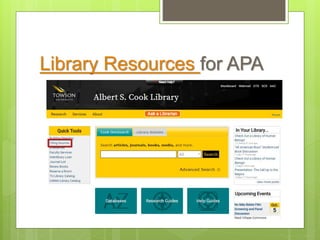 Library Resources for APA
 