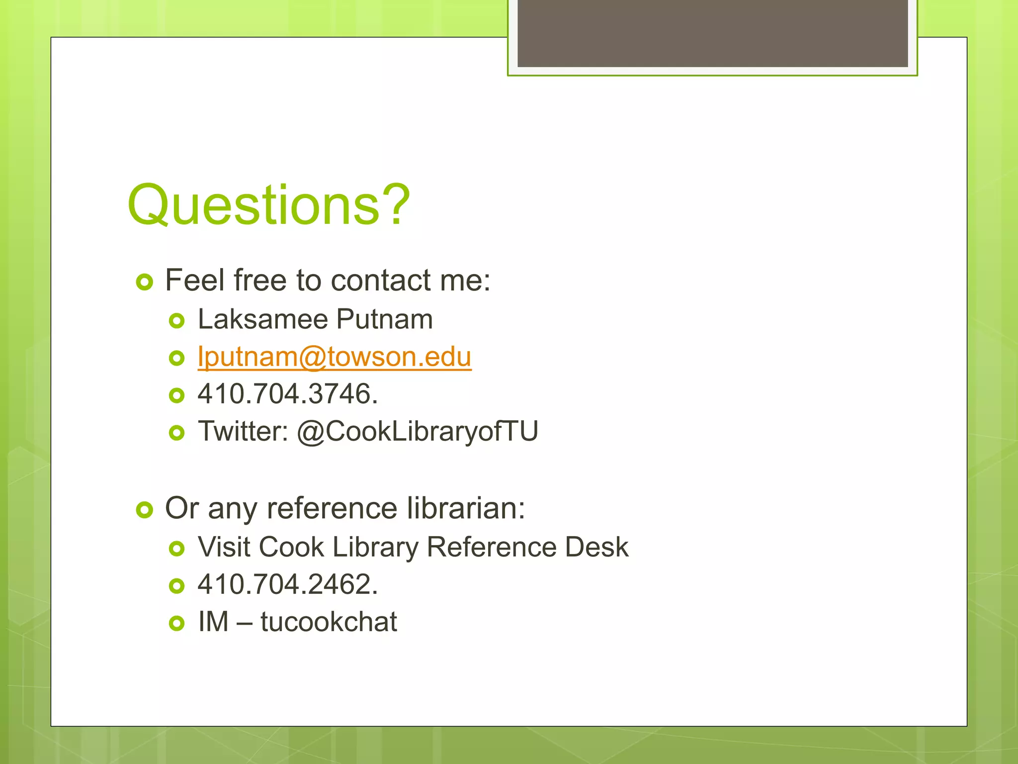 Thank you!
 Next library session–
 Readings and discussion on plagiarism
 