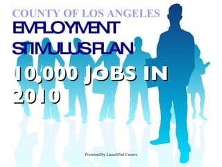 COUNTY OF LOS ANGELES EMPLOYMENT STIMULUS PLAN 10,000 JOBS IN 2010 