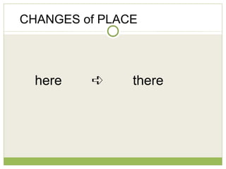 CHANGES of PLACE          here        ➪        there     