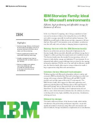 IBM Storwize Family: Ideal for Microsoft environments
