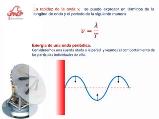 Igualando c) y d), considerando a) tenemos: 𝑓=−𝑘𝐿𝜃=−𝑚𝑔𝜃 Despejando𝐿𝑔=𝑚𝑘 Y sustituyendo en las ecuaciones que tenemos para el período obtenemos una ecuación para el período del péndulo simple 𝑇=2𝜋𝐿𝑔 Observe que el período de oscilación no depende de la masa del objeto ni de la Amplitud de la oscilación, depende únicamente de la longitud (L) de la cuerda o varilla