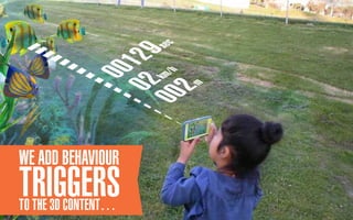 WE ADD BEHAVIOUR
TRIGGERSTO THE 3D CONTENT…
00129sec002m
02km/h
 