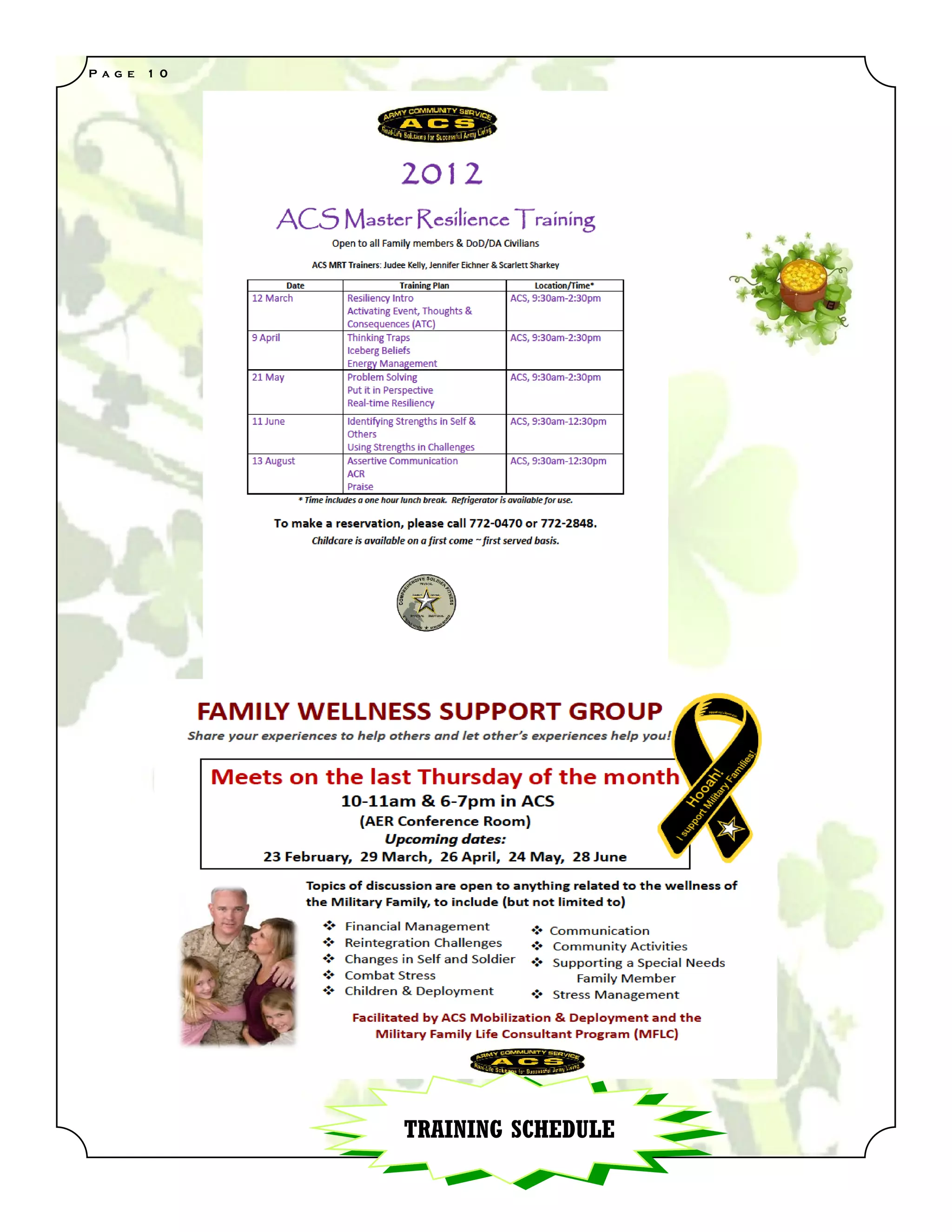 P a g e   1 0




                TRAINING SCHEDULE
 