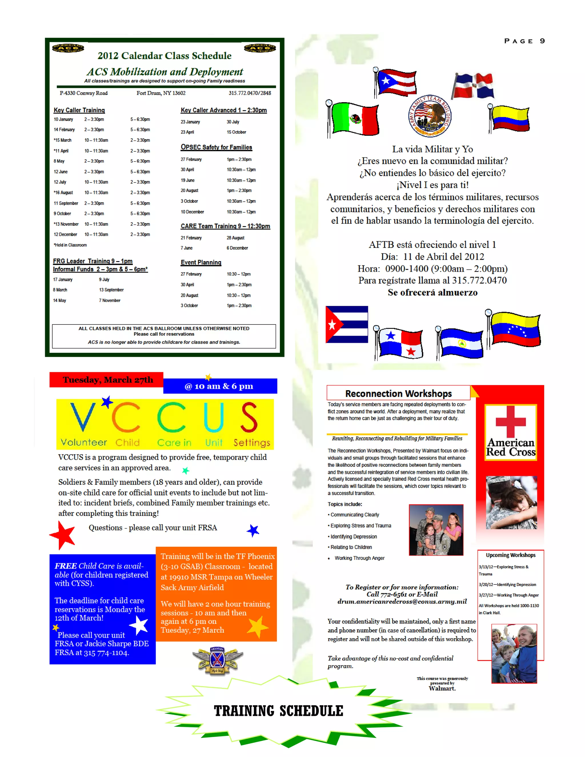 P a g e   9




TRAINING SCHEDULE
 