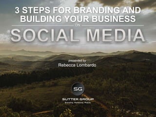 3 STEPS FOR BRANDING AND
BUILDING YOUR BUSINESS
presented by
Rebecca Lombardo
ON
 