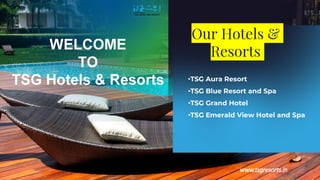 Our Hotels &
Resorts
*TSG Aura Resort
*TSG Blue Resort and Spa
*TSG Grand Hotel
*TSG Emerald View Hotel and Spa
 