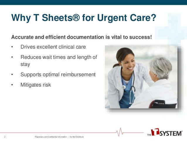 T Sheets for Urgent Care