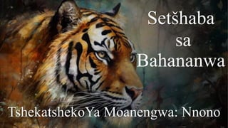 Setšhaba
sa
Bahananwa
TshekatshekoYa Moanengwa: Nnono
 