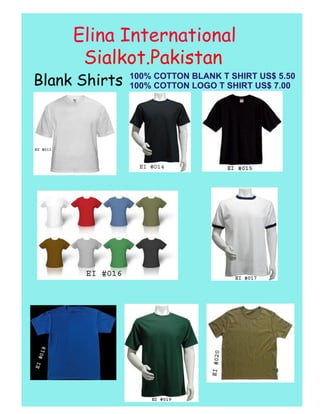 T shirts fob price list