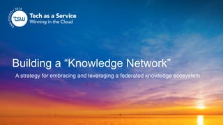Building a “Knowledge Network”
A strategy for embracing and leveraging a federated knowledge ecosystem
 