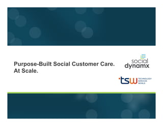 Purpose-Built Social Customer Care.
At Scale.
 