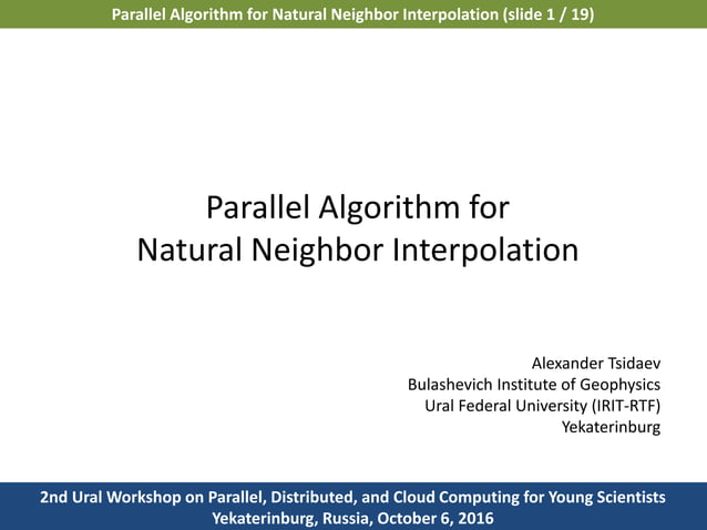 Parallel Algorithm for Natural Neighbour Interpolation | PPT