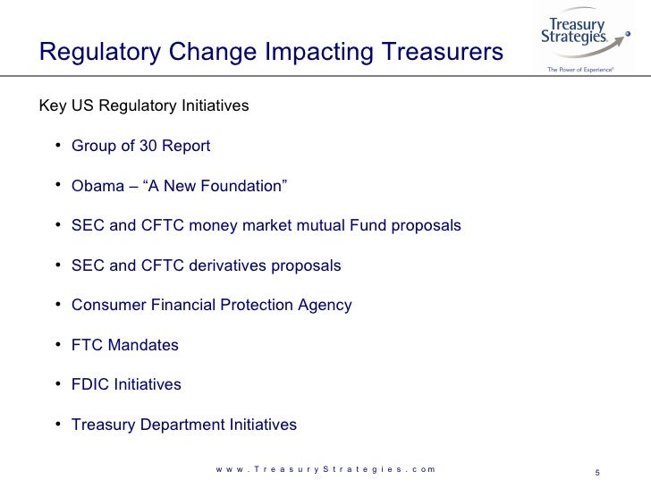 Treasury Strategies on Regulatory Reform