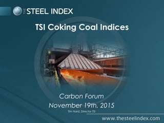 TSI Coking Coal Indices
Carbon Forum
November 19th, 2015
Tim Hard, Director TSI
 