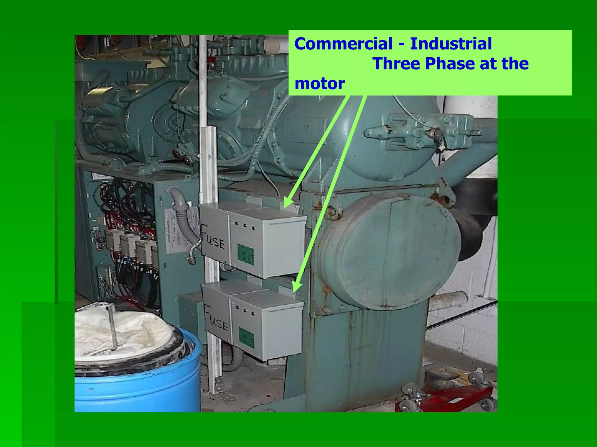 Commercial - Industrial  Three Phase at the motor  