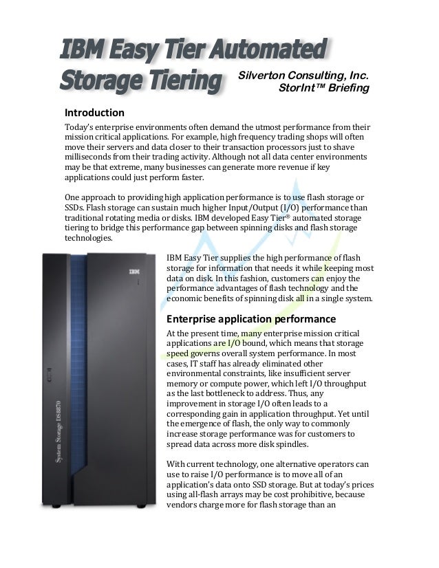 IBM Easy Tier Automated Storage Tiering