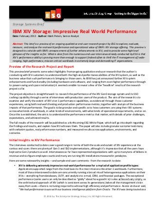 IBM XIV Storage: Impressive Real World Performance