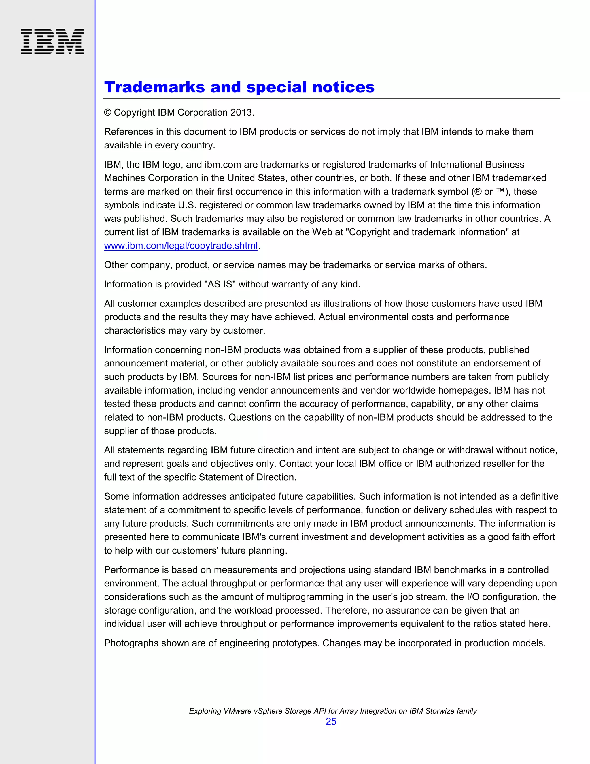 TSL03104USEN Exploring VMware vSphere Storage API for Array Integration on the IBM Storwize family