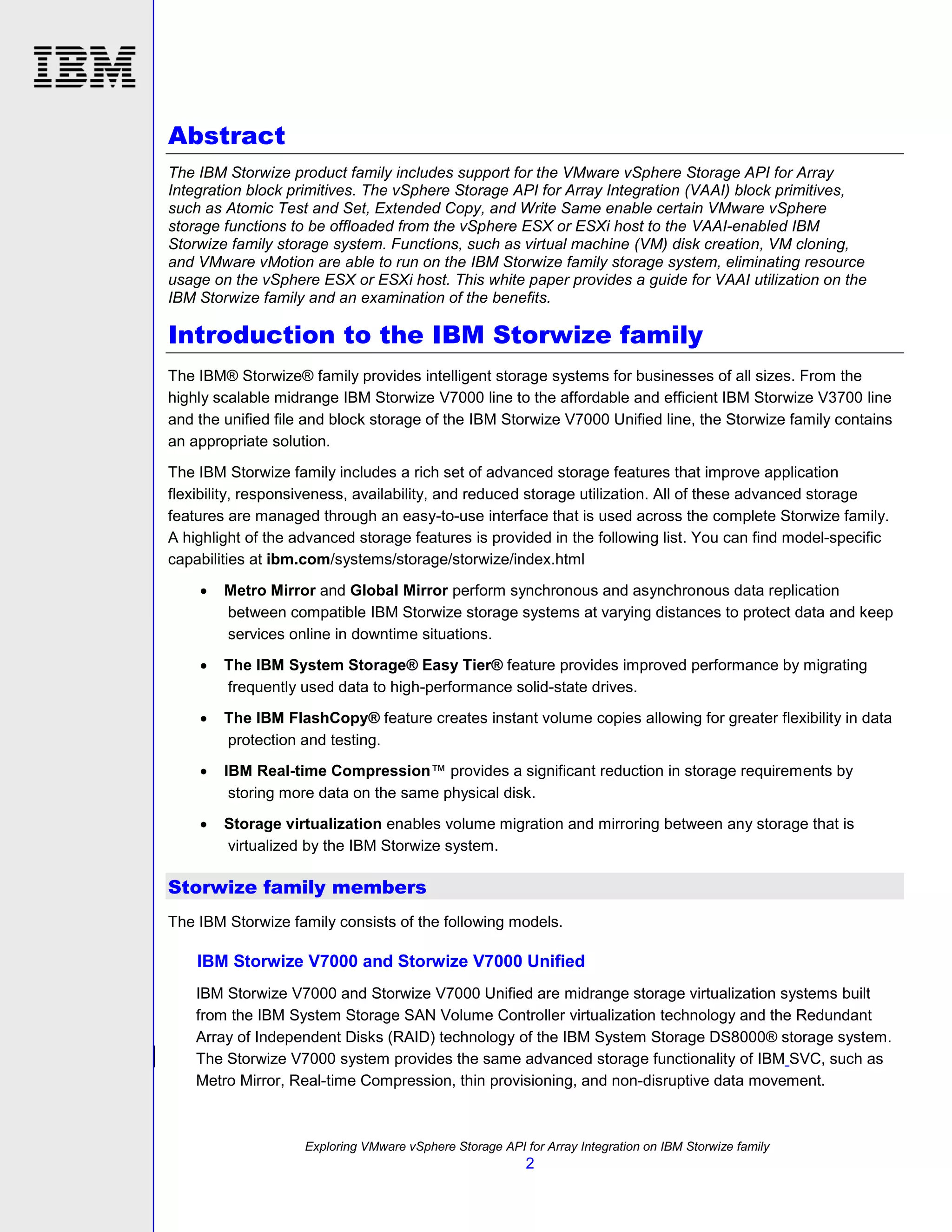 TSL03104USEN Exploring VMware vSphere Storage API for Array Integration on the IBM Storwize family