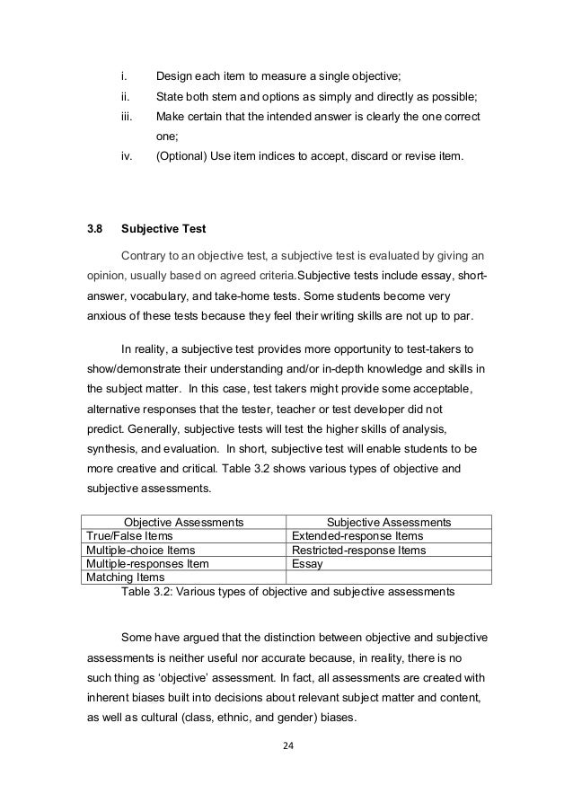 subjective essay