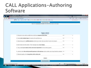 CALL Software ApplicationCALL Applications/Materials