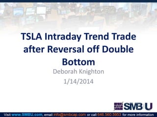 TSLA Intraday Trend Trade
after Reversal off Double
Bottom
Deborah Knighton
1/14/2014

 