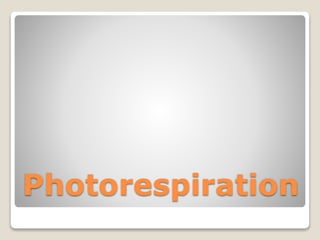 Photorespiration
 