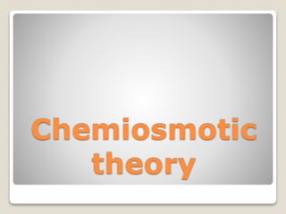 Chemiosmotic
theory
 