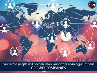 connected  people  will  become  more  important  than  organiza4ons
#TRENDS
CROWD  COMPANIES
 