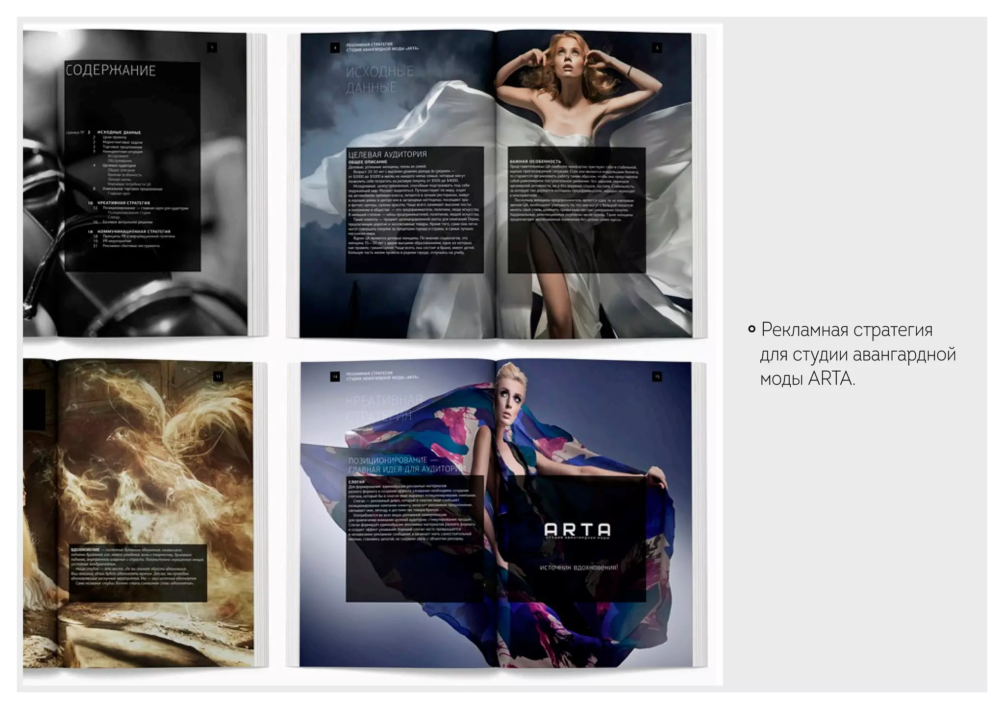 ￮ Рекламная стратегия
для студии авангардной
моды ARTA.
 