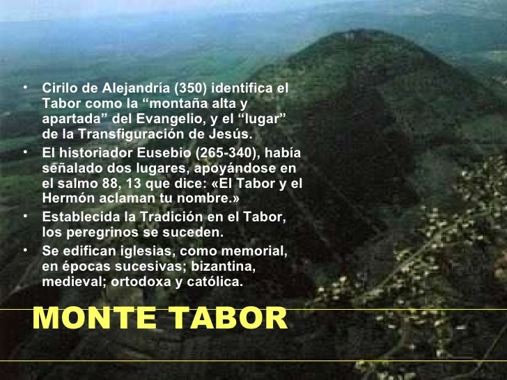 Resultado de imagen de EL MONTE TABOR Y LA TRANSFIGURACION