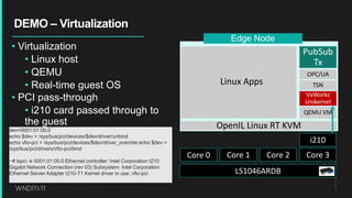 TSN apps running on VxWorks RTOS as a KVM guest at the intelligent edge ...