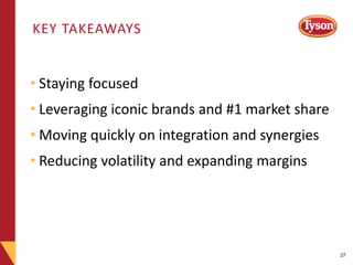 • 
Staying focused 
• 
Leveraging iconic brands and #1 market share 
• 
Moving quickly on integration and synergies 
• 
Re...