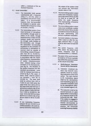 Technical Standards and Operating Requirements for Television