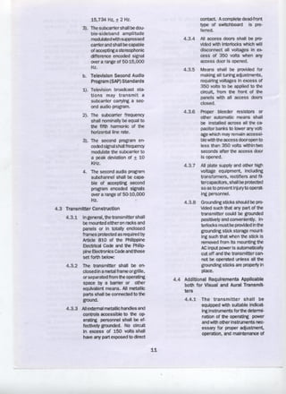 Technical Standards and Operating Requirements for Television