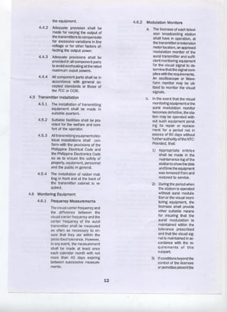 Technical Standards and Operating Requirements for Television