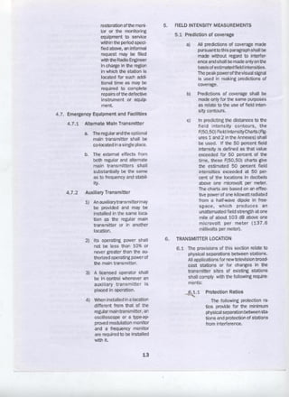 Technical Standards and Operating Requirements for Television